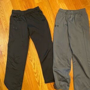 Two Under Armour Boys Black and Gray Joggers/Active Pants